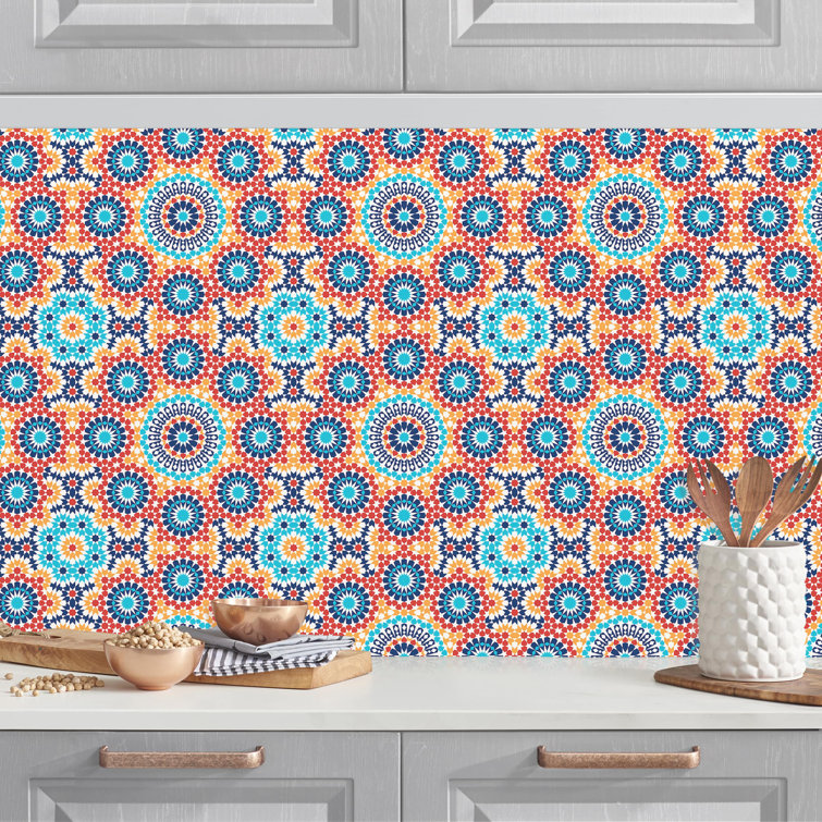 Latitude Vive Kitchen Backsplash Oriental Pattern With Colorful